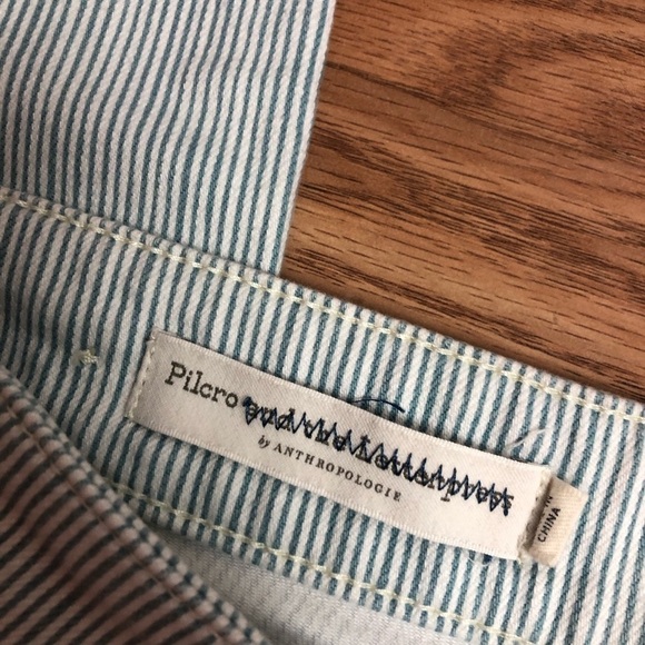 Anthropologie Pilcro Blue Striped Mid Rise Skinny - Picture 6 of 7